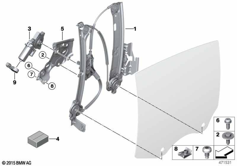 Türfenstermechanismus hinten