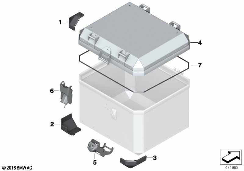 Einzelteile Aluminiumtopcase