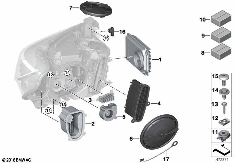 Einzelteile Scheinwerfer LED