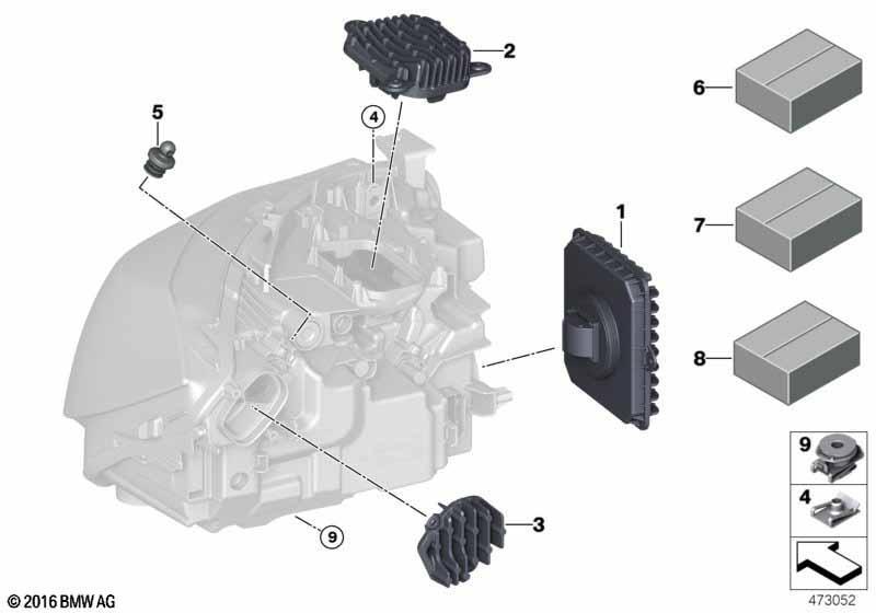 Einzelteile Scheinwerfer LED