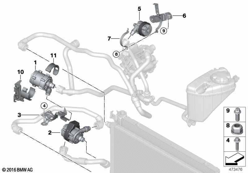 Elektrische Wasserpumpe / Befestigung