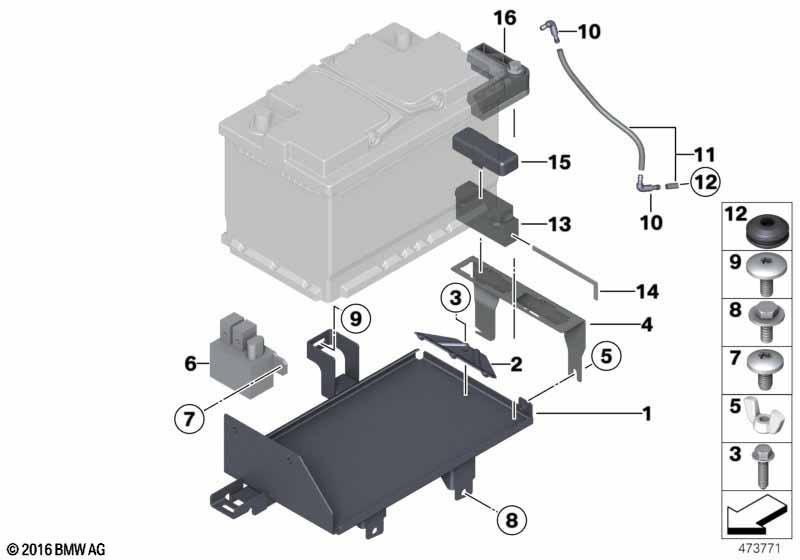 Batteriebefestigung u. Anbauteile