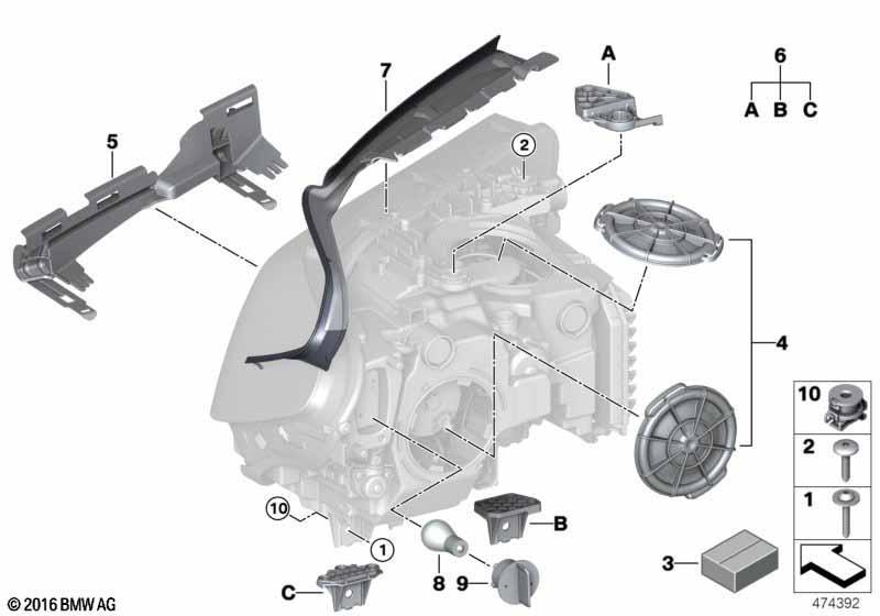 Einzelteile Scheinwerfer