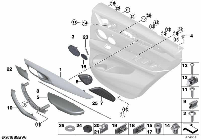 Anbauteile Türverkleidung hinten