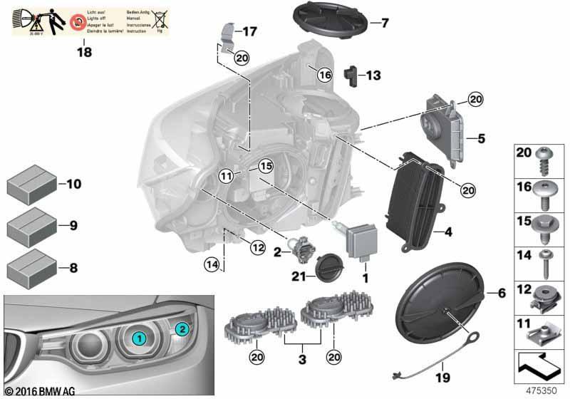 Einzelteile Scheinwerfer Xenon