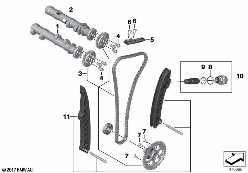 Nockenwelle, -Rad, Steuerkette