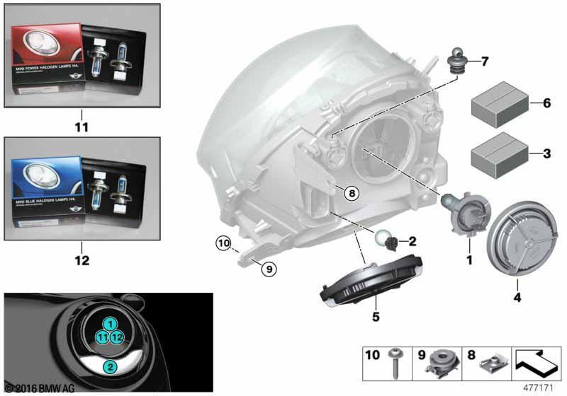 Einzelteile Scheinwerfer Halogen