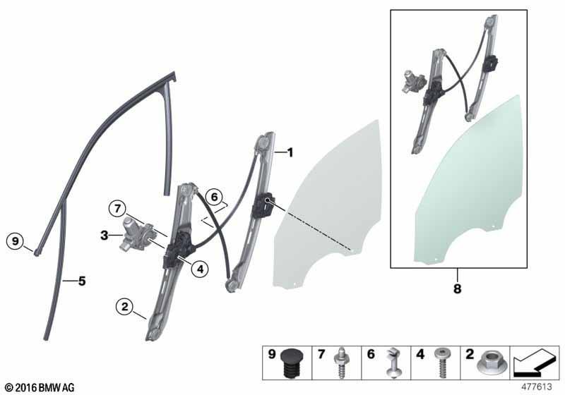 Türfenstermechanismus vorn