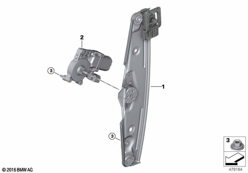 Türfenstermechanismus hinten