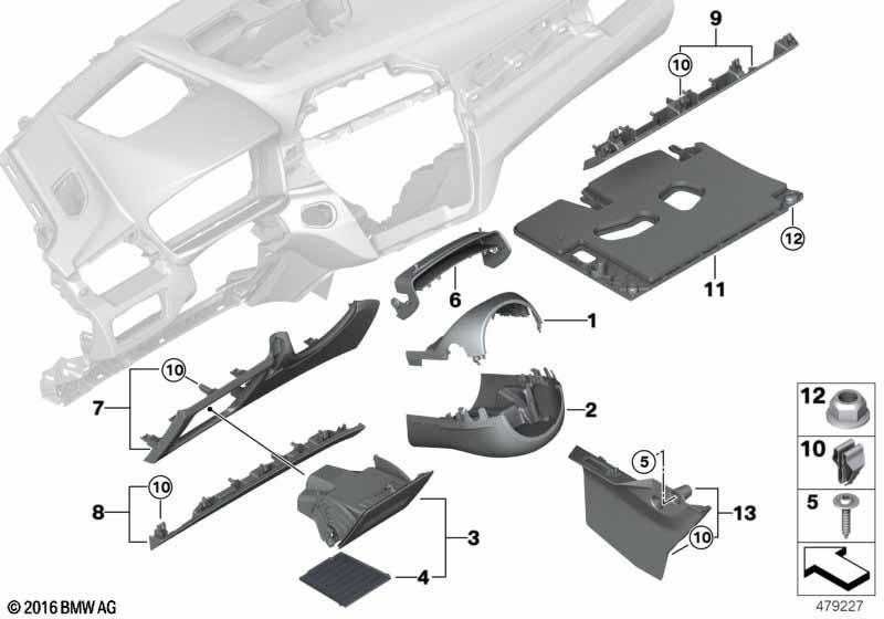 Anbauteile Instrumententafel unten