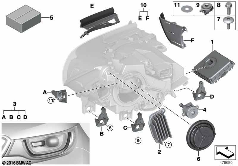 Einzelteile Scheinwerfer LED