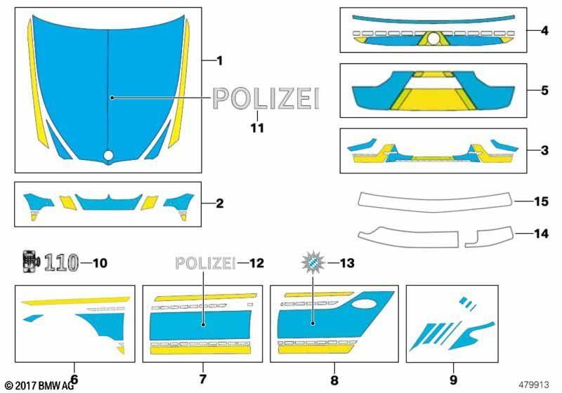Beklebung Polizei Bayern blau