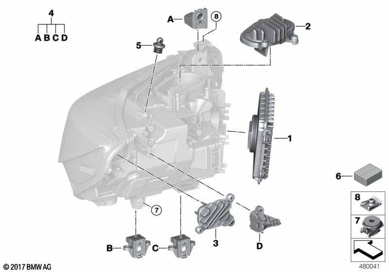 Einzelteile Scheinwerfer LED