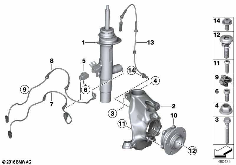 Federbein vorn VDC / Anbauteile