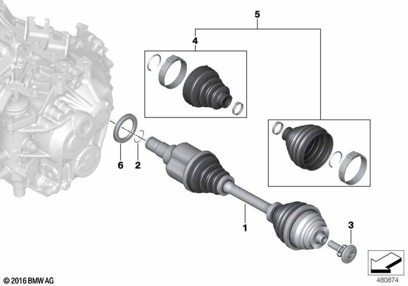 Abtriebswelle vorne links / Allrad