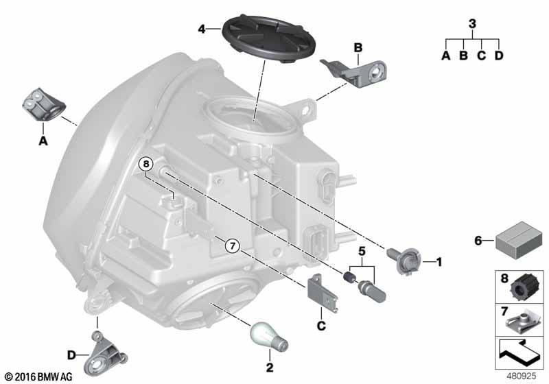 Einzelteile Scheinwerfer Halogen