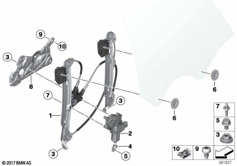 Türfenstermechanismus hinten