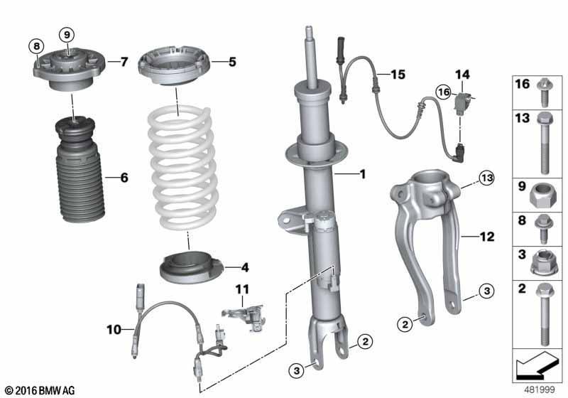 Federbein vorn VDC / Anbauteile