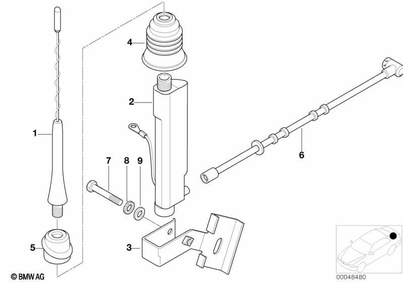 Einzelteile Kurzstabantenne