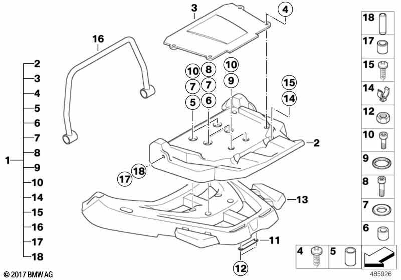 Nachrüstsatz Top Case Halter