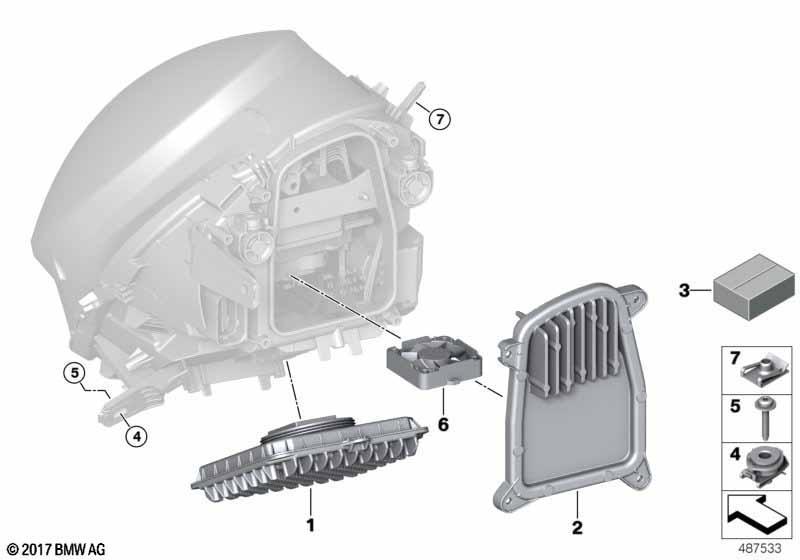 Einzelteile Scheinwerfer LED