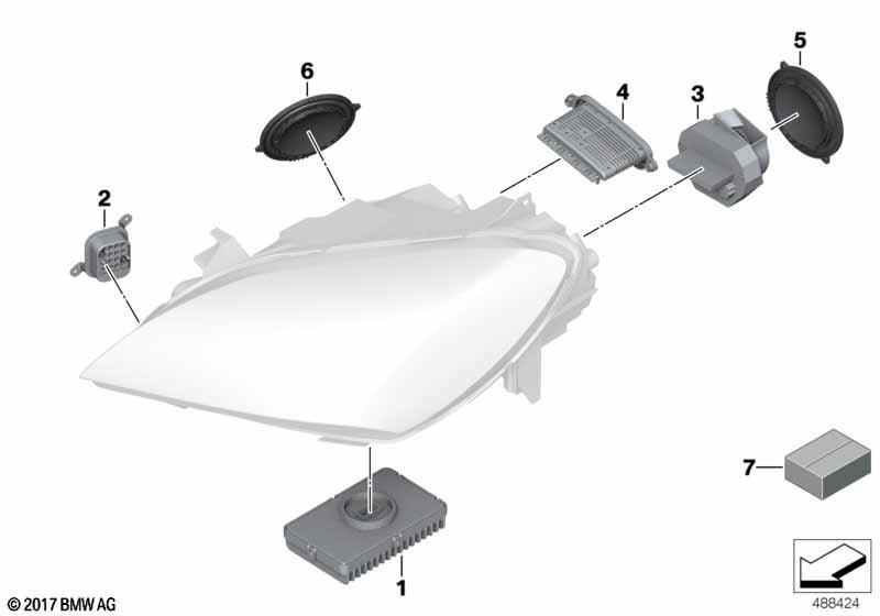 Einzelteile Scheinwerfer LED