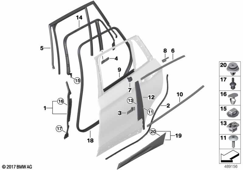 Blenden und Dichtungen Tür hinten