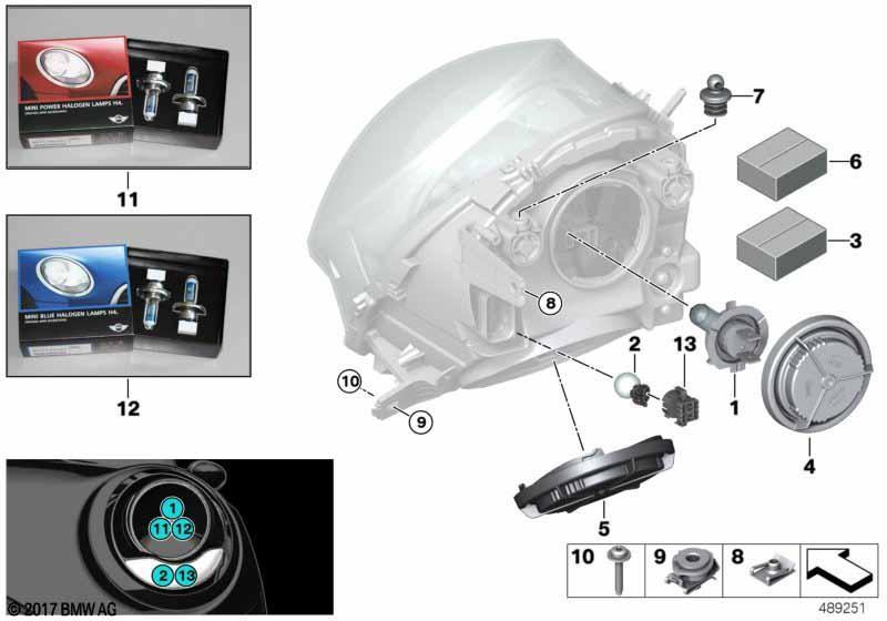 Einzelteile Scheinwerfer Halogen