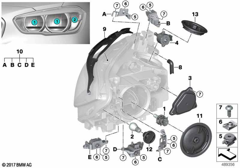 Einzelteile Scheinwerfer Halogen