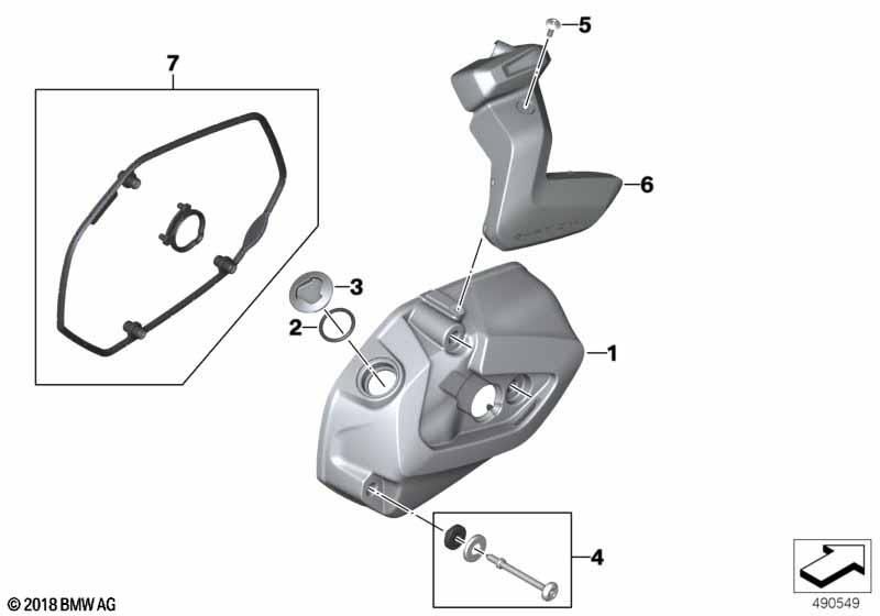 BMW Motorrad 11128394375 Zylinderkopfhaube achatgrau links 