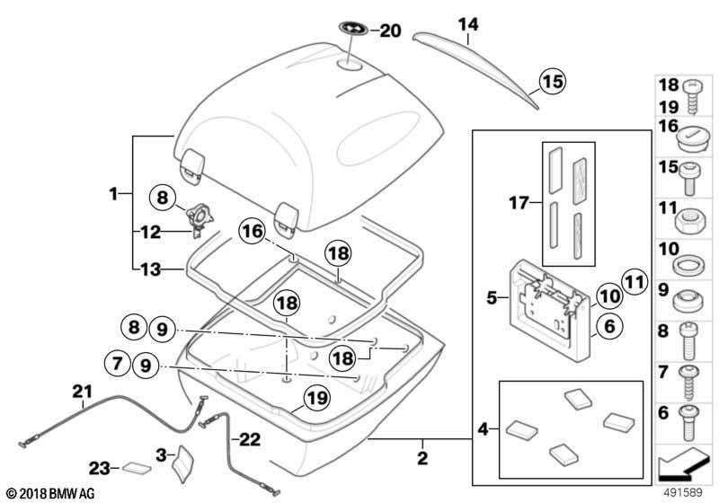 Einzelteile Topcase 28l