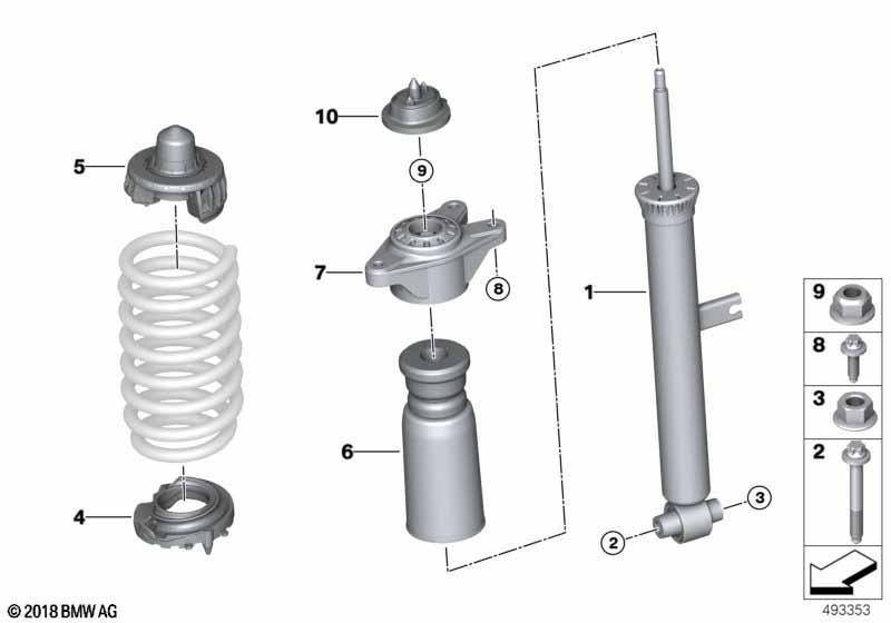 Federbein hinten Anbauteile