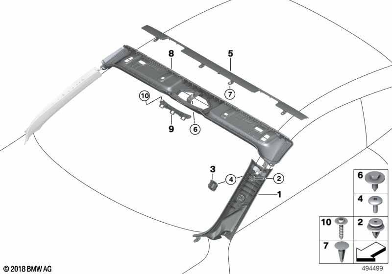 Verkleidung A-Säule / Windlauf innen