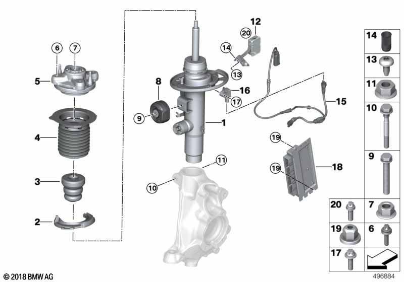 Federbein vorn VDC / Anbauteile