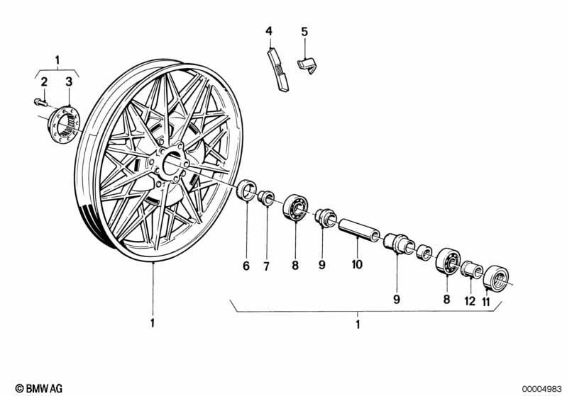 Gussrad silber mit Trommelbremse hinten