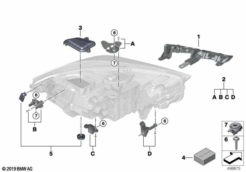 Einzelteile Scheinwerfer LED