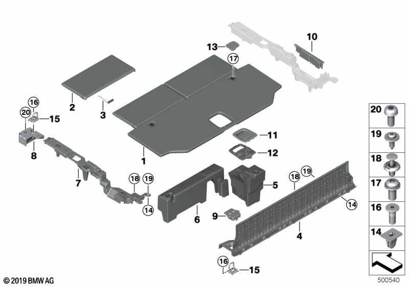 Verkleidung Gepäckraumboden 7-Sitzer