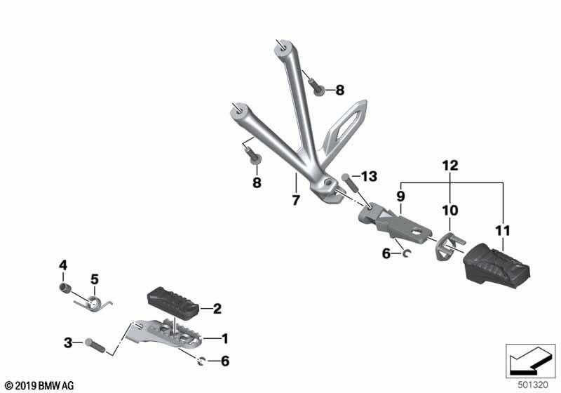 Fussrastenanlage links