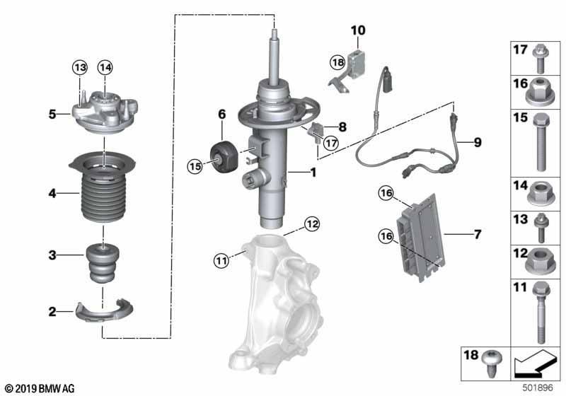 Federbein vorn VDC / Anbauteile Allrad