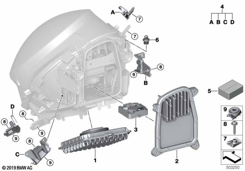 Einzelteile Scheinwerfer LED