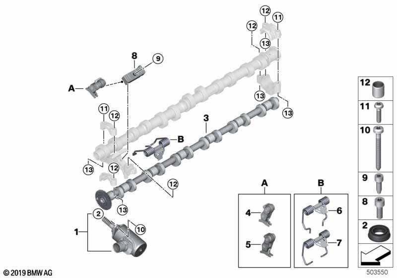 Ventilsteuerung-Exzenterwelle,Stellmotor