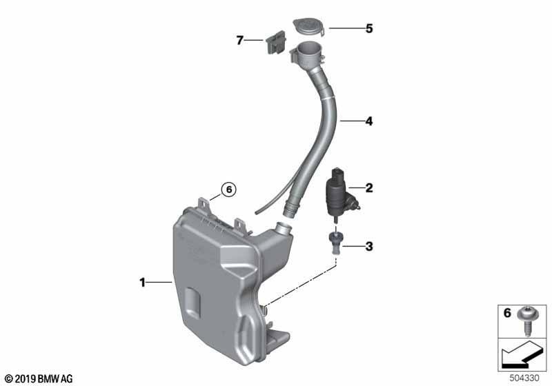 Einzelteile Waschflüssigkeitsbehälter