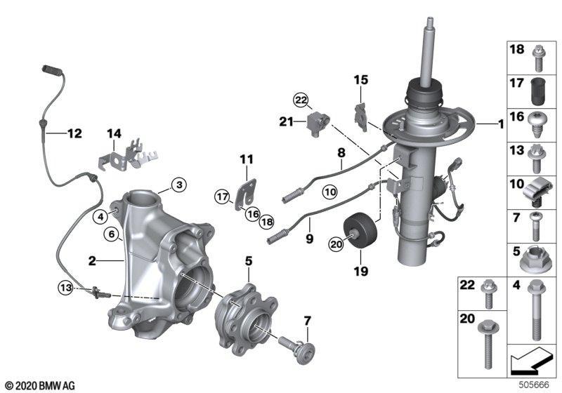 Federbein vorn EDC/Anbauteile