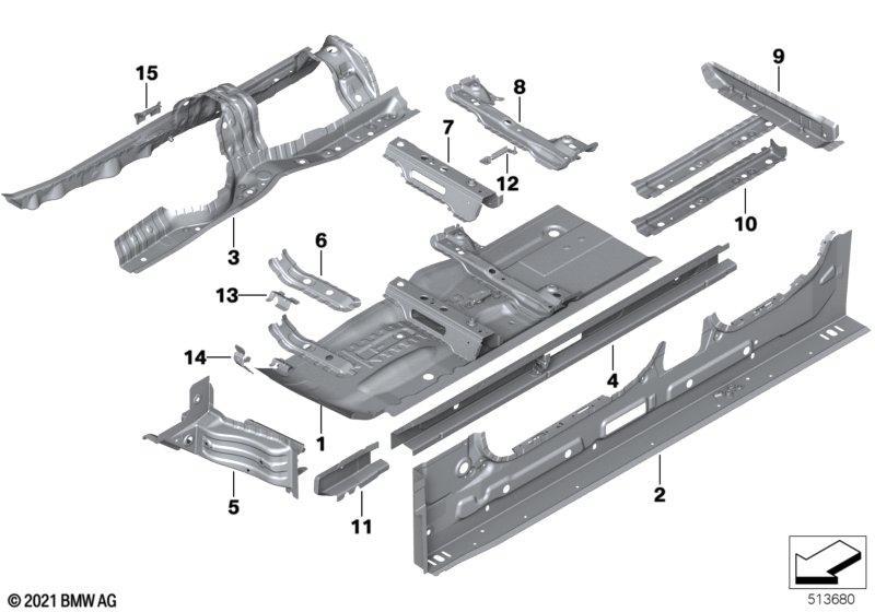 Trennwand Gepäckraum/Bodenteile