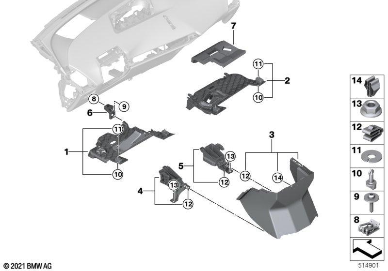 Anbauteile Instrumententafel unten