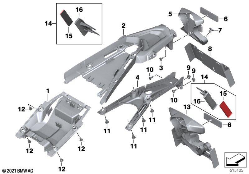 Hinterradabdeckung, Kennzeichenträger