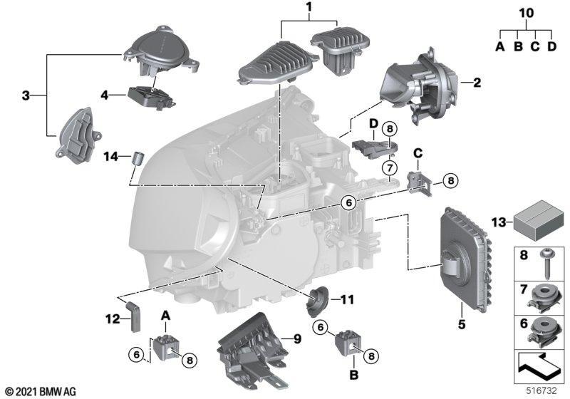 Einzelteile Scheinwerfer LED