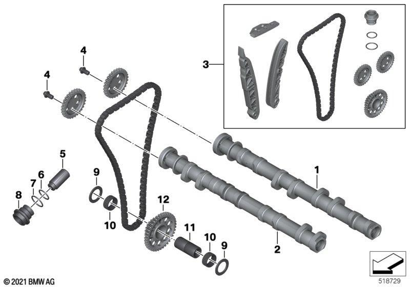 Nockenwelle, -Rad, Steuerkette