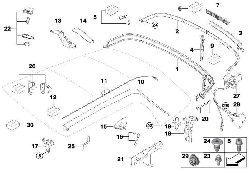 Verdeck Anbauteile