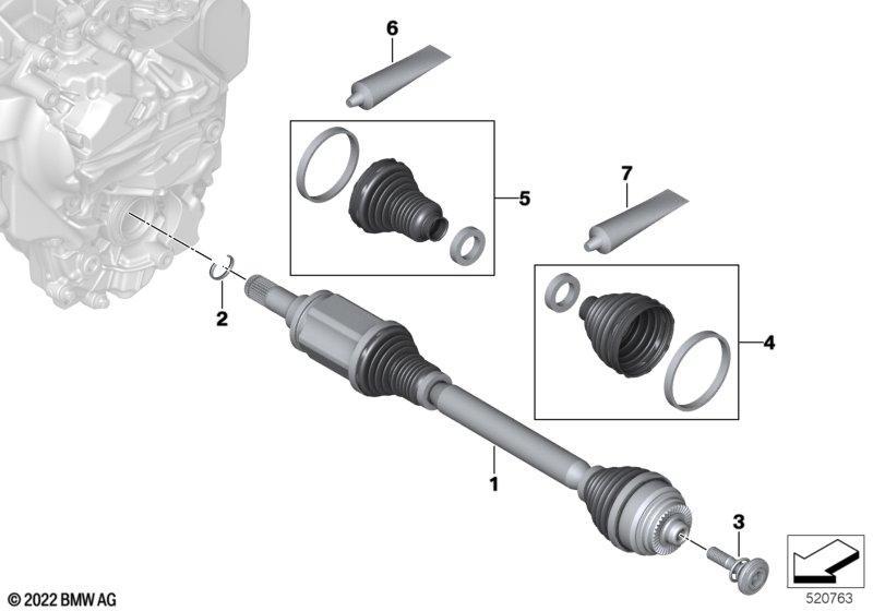 Abtriebswelle vorne links / Allrad